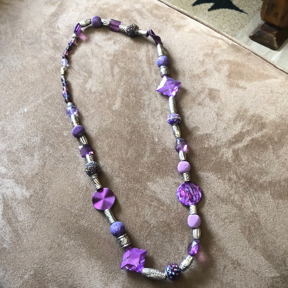Purple statement necklace
